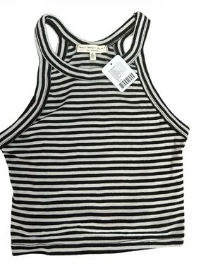 Urban Outfitters Truly Madly Deeply Ribbed Crop Striped Racerback Tank Sz M NWT